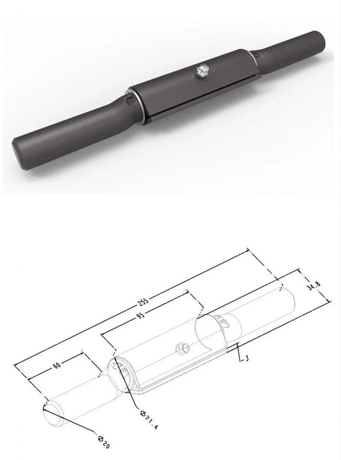 10 Inch Weld On Straight Greaseable Ramp Door Hinge For Trailers With Grease Fitting Weld On Design Raw Steel Finish 1 Inch Bar 0.78 Pin