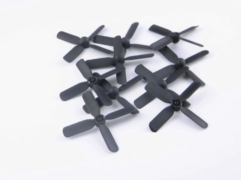 Four Blade RC Propellers 50x50mm For Tiny Multirotor Aircraft Toys And Solar Plane Kits, 0.7mm Center Hole, Beefy Replacement Props For Micro Drones