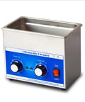 Super Power Industrial Grade Ultrasonic Cleaner With Digital Timer And Heating, stainless steel, 2L size, controls for timing and temperature.