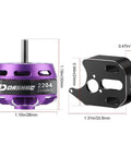 2500KV Brushless Outrunner Motor with mount for 1/24 RC micro rock crawlers and Axial SCX24 upgrades, shown with dimensions