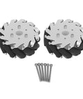 127mm Omni Directional Wheel Set For DIY Robot Car With 45KG Load Capacity, 12 Rubber Rollers Aluminum Alloy Chassis Kit