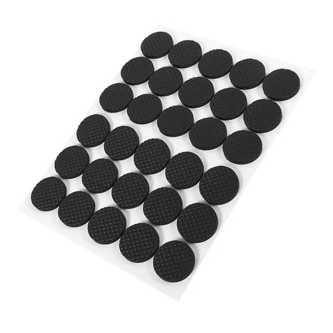 30 Pack Rubber Feet Pads Self Adhesive Black Round Furniture Leg Protectors For Tables, Chairs, And Sofas, Non Slip Grippy, Scratch And Noise Reduction, 1 Inch Diameter, Floor Safe And Easy To Apply