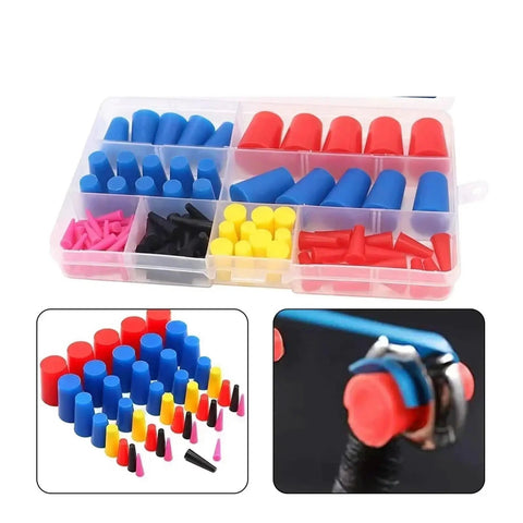 Premium Silicone Rubber Tapered Plugs Assortment 105 Pcs High Temp Masking Cone Kit For powder coating, painting, DIY in case