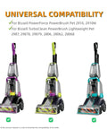 Three Bissell PowerForce and TurboClean pet carpet cleaners, compatible with flat pump belts for models 2910, 2910W, 2987.