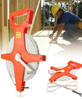 Open Reel Tape Measure With Retractable Blade, 300 Feet Dual Sided Tape For Track And Field, Long Jump, Construction, Workshop, Crafts, Real Handy Wind Crank, Durable Measuring Reel For Any Job