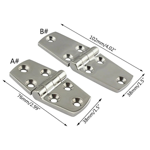 316 Stainless Steel Flush Strap Door Hinge For Boats And Marine Gear, Rustproof Hardware For Yachts, RVs, Dinghies, Cabinets And Home Desks
