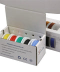 30 AWG Tinned Copper Silicone Hook Up Wire Multicolor Set, 10M Per Color Red Blue Green Yellow Black, 600V Stranded Electrical Cable For DIY