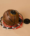 Basketball Hoop Pendant Light With Net and Acrylic Shade, Vintage Style Pendant, includes brown shade and red net detail