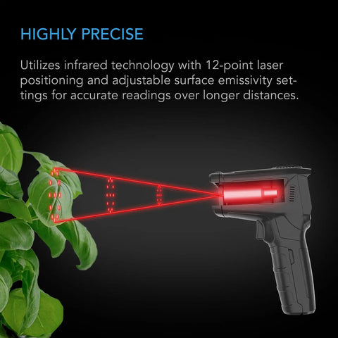 Infrared laser targeting leaf for Leaf VPD And Temperature Meter, Handheld Environmental Monitor For Home Grow Setups.