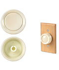 Beige Rotary Dimmer Switch Knob Pair Universal Replacement For Lutron D600P D603P And DNG600P on wooden wall plate