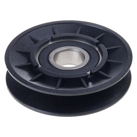 Slick V Idler Pulley Kits That Fix Your John Deere Grass Mower Badly Worn Flat Spools For Models Like LA115 LA135 LA165 And D110 Heavy Duty Gear black plastic pulley with metal bearing