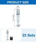 Heavy Duty 25 Pack Cam Lock Screws For Furniture Assembly Zinc Alloy M6x33mm showing size and matching dowels.