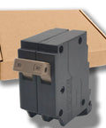 30 Amp Two Pole Molded Case Circuit Breaker Three Quarter Inch Plug In Type 120 240 Volts Thermal Magnetic Protection 10KA