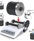 All In One Stone Polishing Kit With Rock Tumbler And Polishing Grits For DIY Gemstones Includes Rough Stones And Rotating Bucket A No Brainer Beginner Friendly Rock Polisher Set For Home Projects showing tumbler instructions