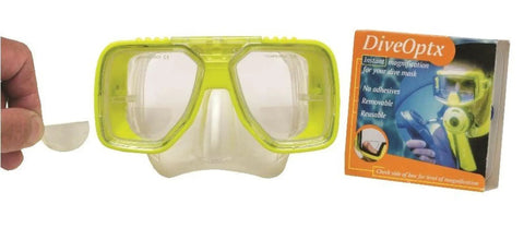 Stick On Bifocal Magnifier Lenses For Dive Masks With Plus 1.50 Magnification, 2 Pack, Easy Apply Waterproof Scuba Goggles Readers