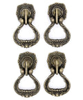Set Of 4 Vintage Antique Brass Pendant Ring Pull Handles With Single Mounting Hole For Drawers Cabinets Dressers Wardrobes Cupboards