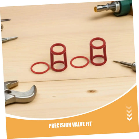 Six Pack Silicone Ice Cream Maker Sealing Rings Replacement Gasket Set For Home And Pro Use Leakproof Valve Seal High Elasticity Fit Easy Install Durable red rings on wood, precision valve fit