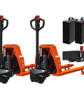 Hella Heavy Duty Electric Pallet Jack Bringing Badass Performance To Daily Warehouse Shifts With Rock Solid 4400 LB Load Capacity featuring rugged steel forks and batteries.