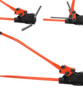 Heavy Duty Rebar Bender And Cutter Tool, 2 In 1 Metal Bending Device with ergonomic handle, showing orange levers and black base.