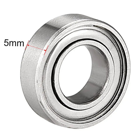 688ZZ Ball Bearing 8mm x 16mm x 5mm Double Shielded Deep Groove Bearing Carbon Steel Pack Of 20 High Speed ABEC 1 Tolerance Shields On Both Sides Dust Resistant Durable For Heavy Load Applications, 5mm side view