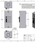Heavy Duty Powder Coated Aluminum Enclosure Kickass Breaker Box detailed dimensions and layout for solar wiring housing