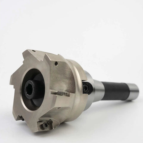 R8 Face Mill 80mm 90 Degree Cutter With Four Slot Pro Grade High Efficiency Multiedge Milling Arbor 7/16-20UNF Thread Shank