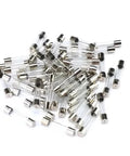 Assorted Glass Tube Fuses Kit with Fast Blow Action for Electronics Projects, includes 5x20mm and 6x30mm sizes, quick cutoff, 0.1A-30A range.