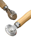Precise 0.5mm Cardboard Scoring Tool With Durable Metal Wheel And Oak Handle, ergonomic 6.3 inch tool for crafting and packing