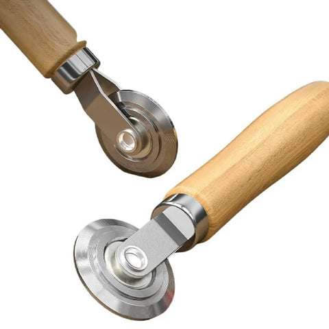 Precise 0.5mm Cardboard Scoring Tool With Durable Metal Wheel And Oak Handle, ergonomic 6.3 inch tool for crafting and packing
