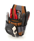 Four Pocket Rigid Tool Pouch With Tape Clip And Universal Fit Steel Clip For Tool Belts Tunnel Loop Built To Last Worksite Tough As Nails