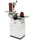 Heavy Duty 6 By 48 Inch Belt And 12 Inch Disc Sander With Closed Stand featuring fully adjustable tables and controls.