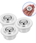 Stainless Steel Mounted Ball Bearings with Protective Cover shown in hand and grouped for scale, part of 12 Piece Set for heavy-duty applications.