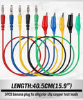 Colorful banana plug to alligator clip test leads for 22 Piece Back Probe Kit With Multimeter Probes Test Leads And Alligator Clips