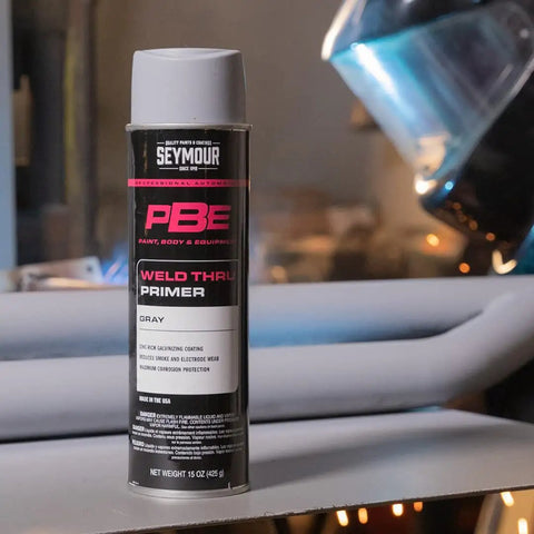 Professional Self Etching Weld Through Gray Primer For Metal Surfaces With Zinc Enhanced Coating can on workbench