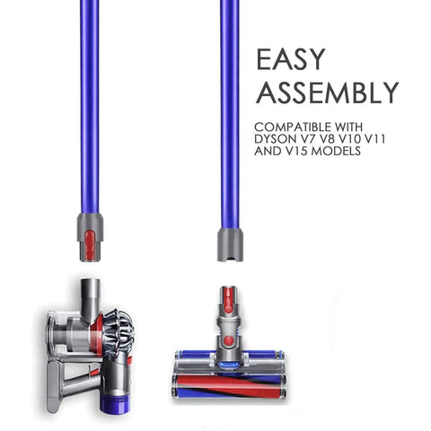 Replacement Quick Release Extension Wand For Dyson V7 V8 V10 V11 V15 Series And V7 Trigger Vacuums, Easy Snap In Assembly shown with compatible models