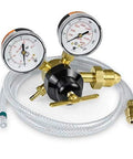 Flow Gauge Argon Regulator With 5ft Hose For Argon And Argon CO2 Mix, 10-50 CFH, Auto Reset Relief Valve, Dual Filters, Neoprene Diaphragm