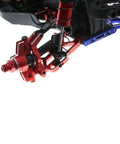 Rock Solid Heavy Duty Metal C Hub Carrier Upgrade For 110 Scale RC Vehicles shown from side, featuring red steel caster blocks and suspension.