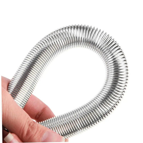 Durable 10 Piece Spring Tubing Bender Set For Plumbing And Electrical Projects, high density metal tubing spring shown in hand.