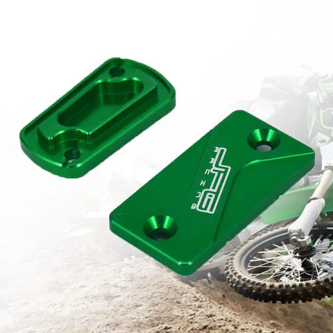 Green CNC Aluminum Brake Reservoir Cap For Dirt Bike Front And Rear Clutch Fluid Cover Protects The Reservoir And Adds Built Tough Style Fits KX KLX Models 01 21