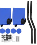 Inflatable Kayak Stabilizer Outrigger Kit for Stand Up And Fish, Floating Bracket System with blue floats and hardware.