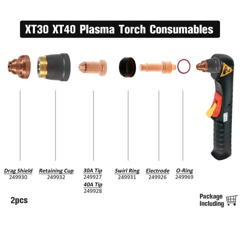 Drag Shield Set 249930 770799 For XT30 XT40 Plasma Cutting Torches Fits Miller Spectrum 375 Xtreme And 625 Xtreme Also Compatible