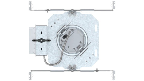 Round LED Downlight That Delivers 1500 Lumens At 3500K Neutral White, 55 Degree Cutoff, Gray Housing Top View