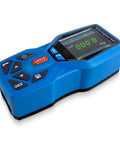 Portable Surface Roughness Tester and Profilometer with 0.001 µm Resolution displaying measurement data on screen.