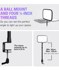 Boss Level Studio Light For Streaming And Recording With Desk Clamp, WiFi App Control, show clamps and mounting details.