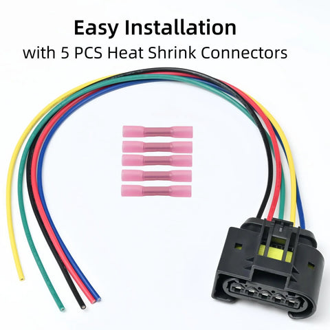 Dodge Fuel Pump Connector Pigtail Harness Plug N Play 5 Pin 12 Inch 18 Gauge Tinned Copper Wire Replacement For Challenger Charger Magnum 2005-2023 And Chrysler 300 2005-2023 72182609365 with heat shrink connectors