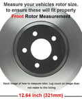Front Brakes Kit With 12.64 Inch Front Rotors And Ceramic Brake Pads For Chevrolet Equinox Impala Malibu Buick Regal LaCrosse Allure GMC Terrain Saab Nine Five, rotor measurement guide.