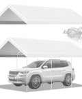 10 By 20 Ft Waterproof Carport Canopy Cover For Tent And Garage Shelter With UV Shield, SUV under canopy, ball bungees included