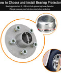 Front view of 1.98 inch stainless steel trailer bearing protector with dust cover caps (pair)