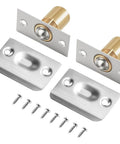 Stainless Steel Ball Catch for Top Of Door And Closet Doors Recessed Install Adjustable Spring Heavy Duty Latch Hardware 2 Pack Replacement Kit