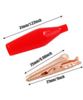 Insulated Copper Gator Clips 24 Pack for Electrical Testing Red 31mm Cover and 27mm Crocodile Clamp with 6mm Jaw Detail